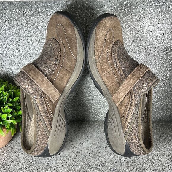 Merrell Encore Side Step Stone Leather Wool Clogs Shoes Mules Size 6 - Picture 5 of 7